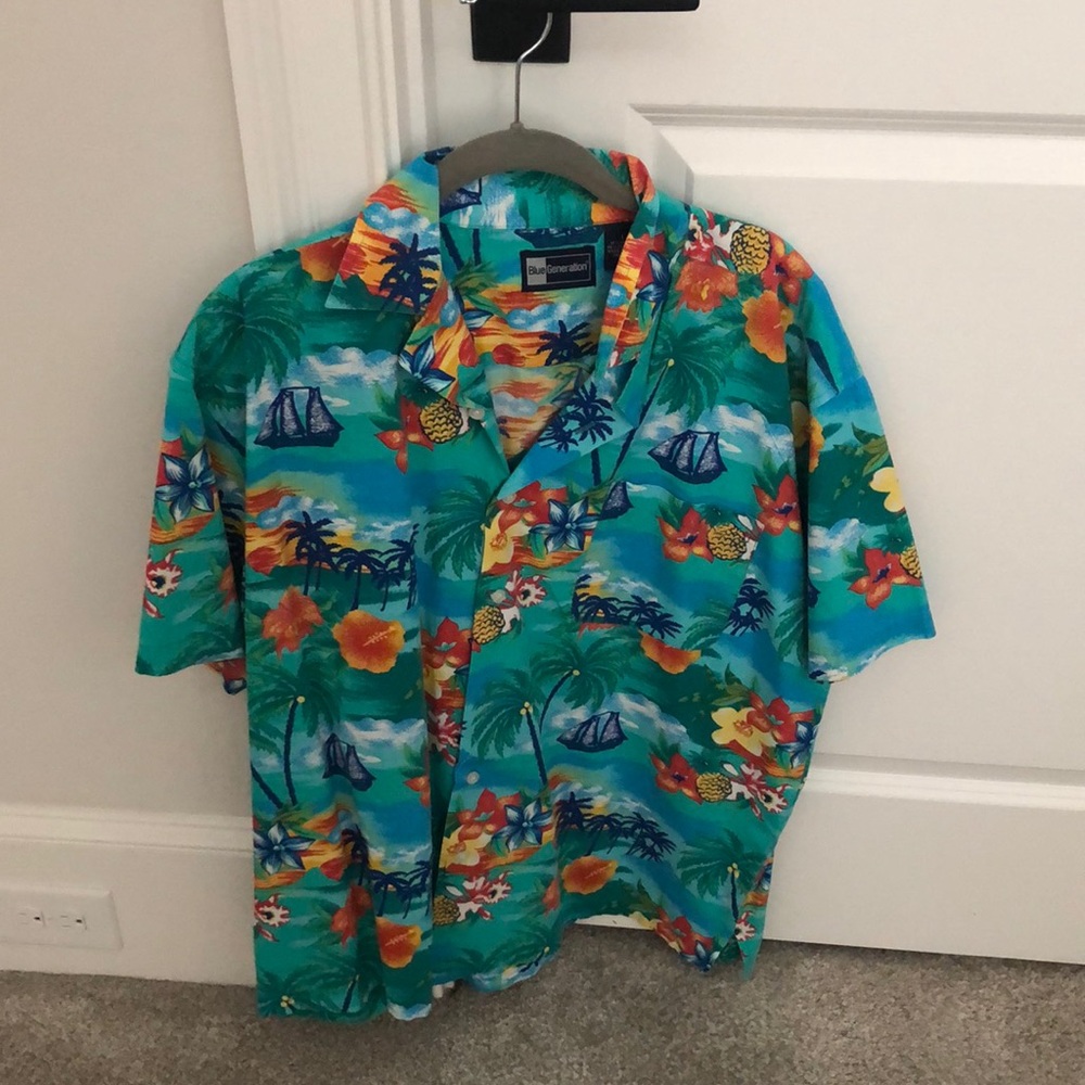 Short Sleeve, Tropical Button Down Shirt